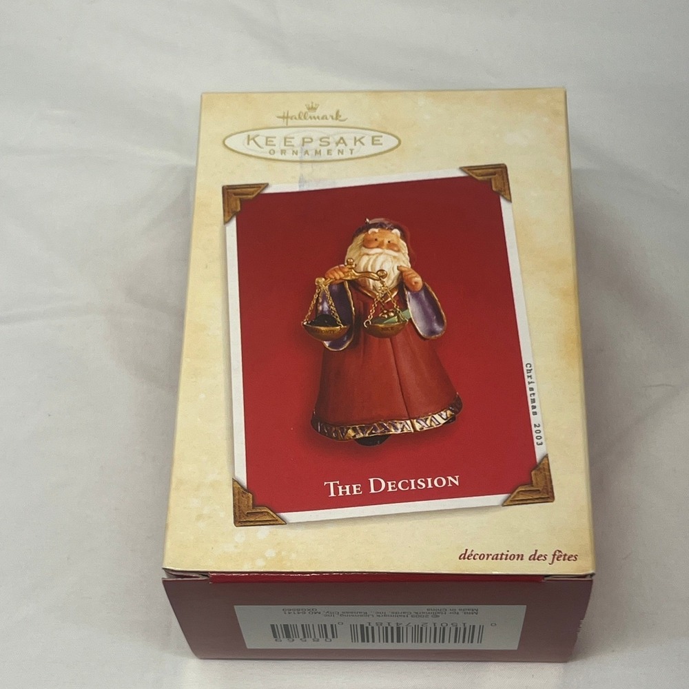Hallmark Keepsake Ornament The Decision 2003‎ Christmas Collectible Santa NIB